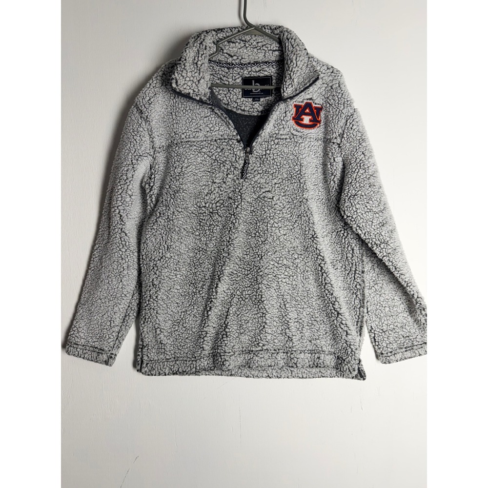 Boxercraft Auburn Tigers Sherpa Pullover Gray Quarter Zip Fleece XL NCAA College